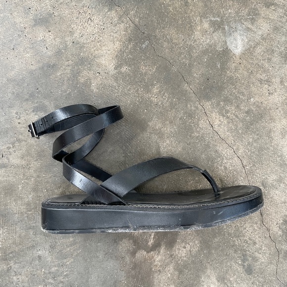 Zara Leather Platform Sandals